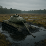Panzer im Moor versunken (Bild generiert mit Hilfe von KI)