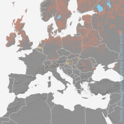 Map of European peatlands.