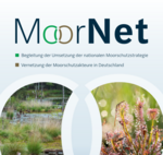 MoorNet offers an extensive database on the subject of peatlands. Logo MoorNet.