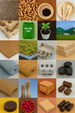 Possible products from paludiculture (Picture generated by AI) Possible products from paludiculture (Picture generated by AI)